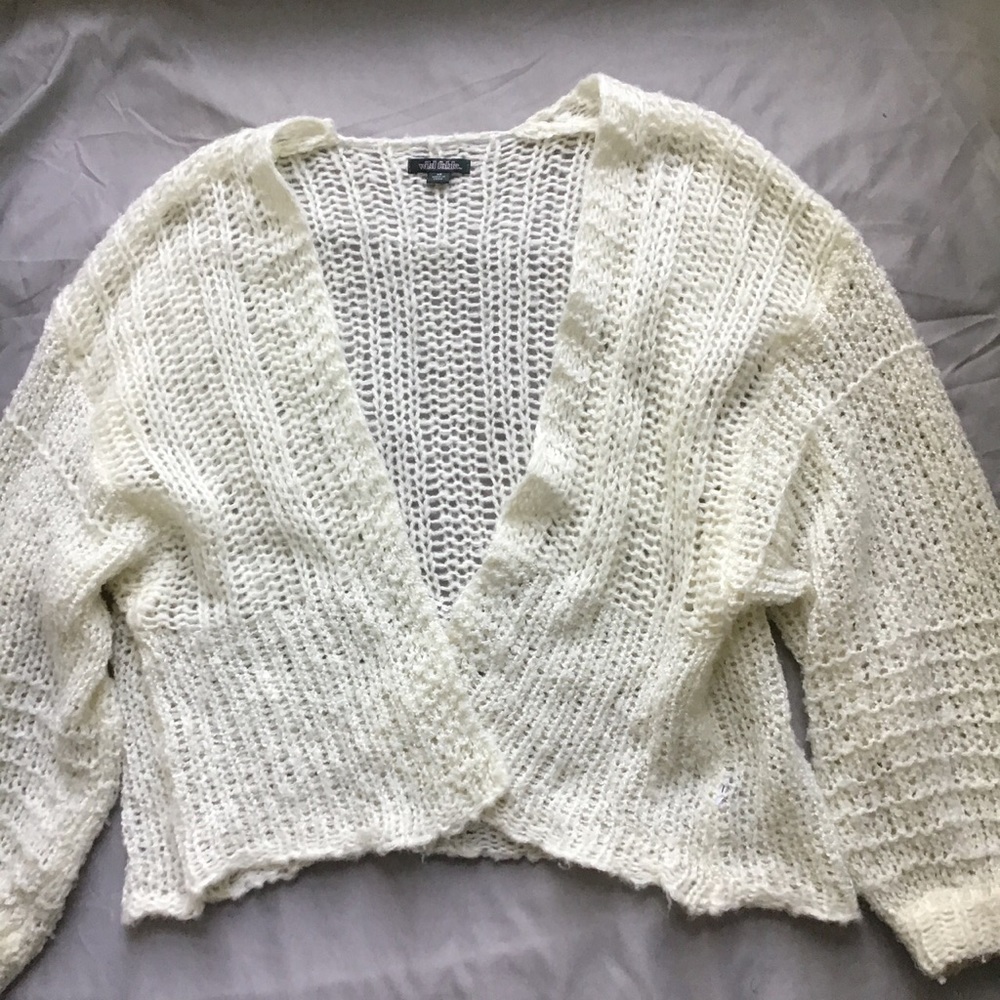 cream loose knit cardigan